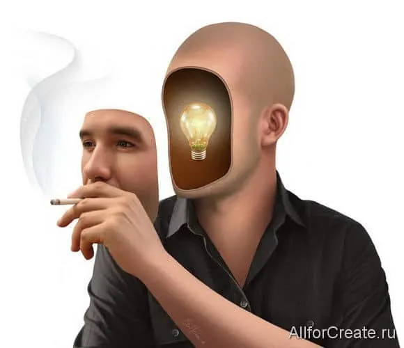 Ben Heine курение и лампочка