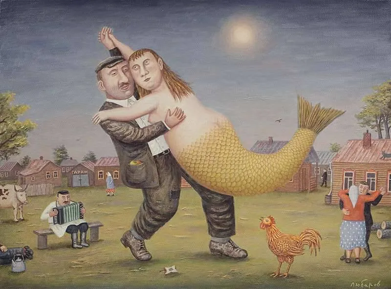 Любаров Владимир. Танец с русалкой. 2010 г. Холст, масло, 70 х 80 см