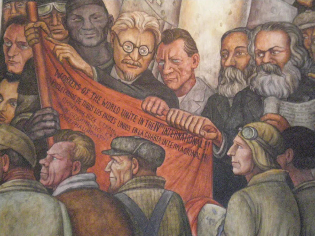 Painting: Diego Rivera; photo: Éclusette · Mexico - Bellas Artes - Fresque Riviera « Man a