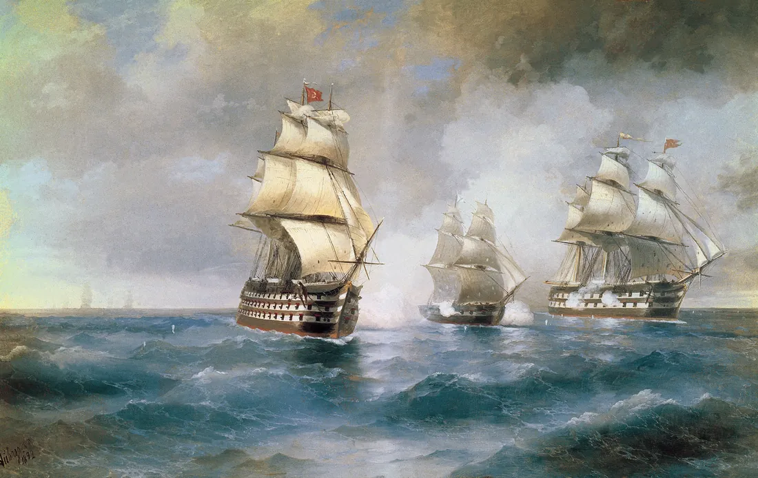 Ivan Aivazovsky · Бриг «Меркурий», атакованный двумя турецкими кораблями»Brig “Mercury” At