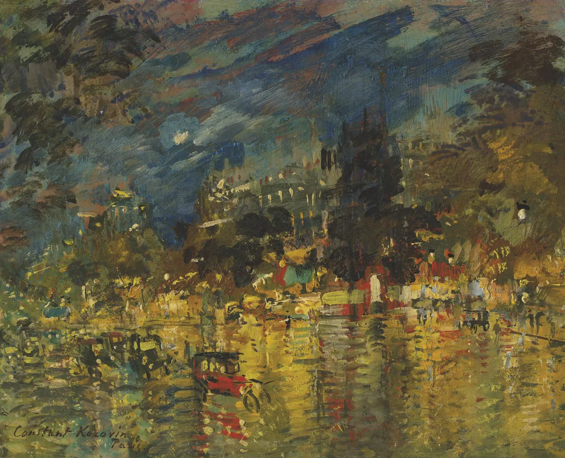 Konstantin Korovin · Parisian boulevard at night