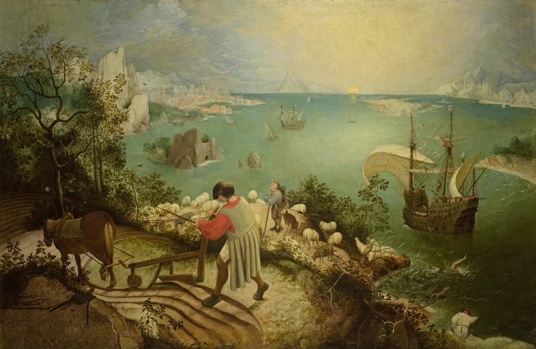 After Miep Gies · Landscape with the Fall of Icarus