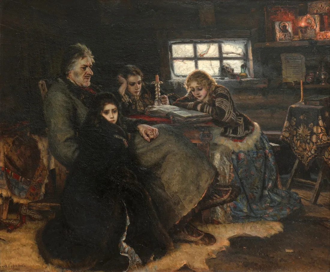 Vasily Surikov · Menshikov in Berezovo» by Wassilij Iwanowitsch Surikov (1888), in the Tre