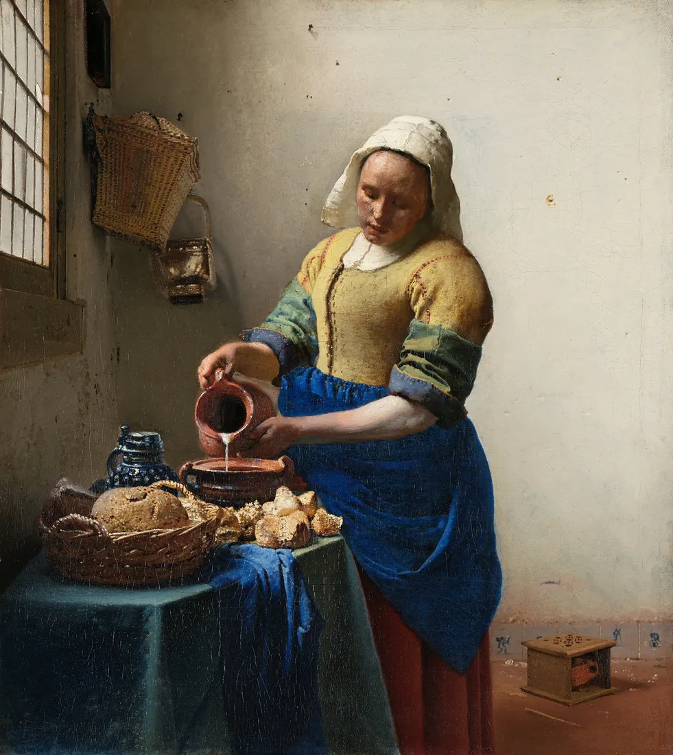 Johannes Vermeer · Arabic: ساقية الحليب The Milkmaid