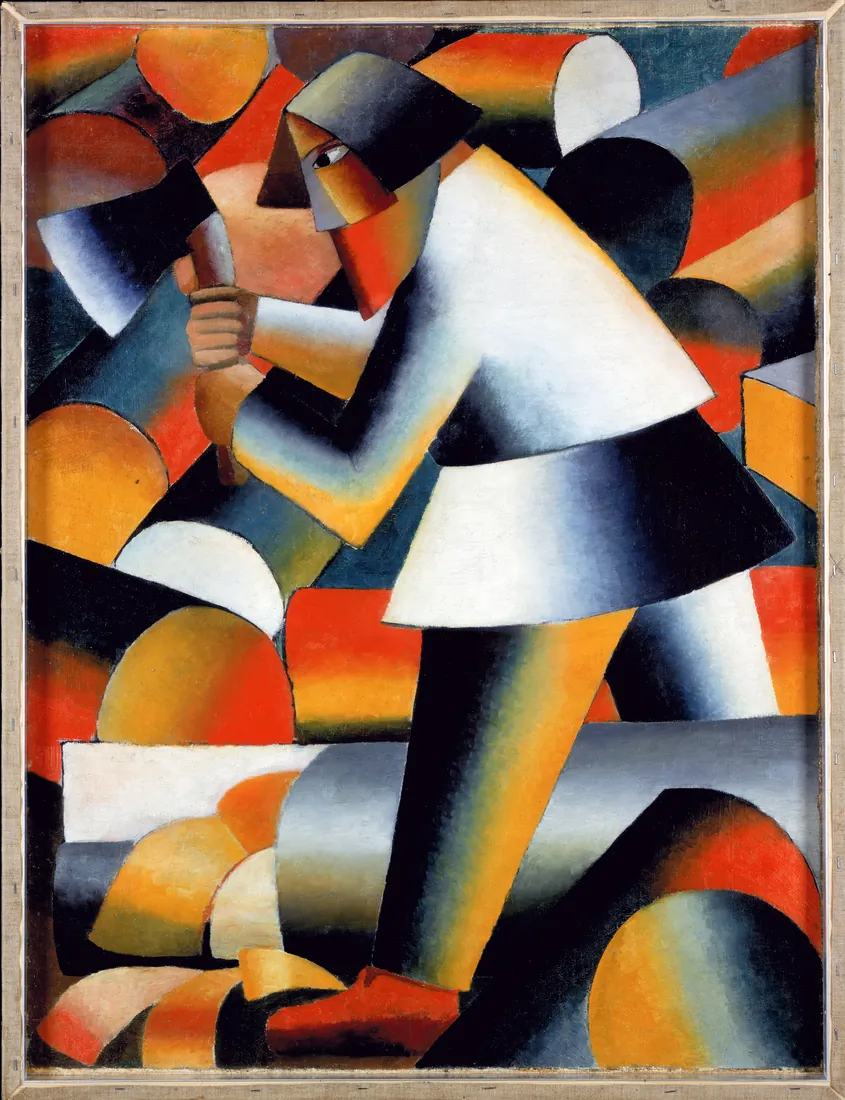 Kazimir Malevich · The Woodcutter (recto) / Peasant Women in Church (verso)