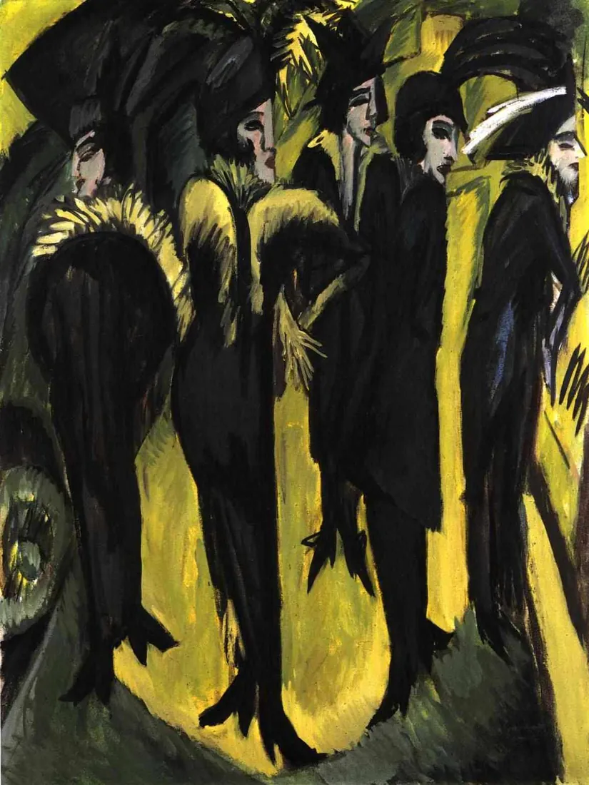 Ernst Ludwig Kirchner · Kirchner - Fünf Frauen auf der Straße cropped