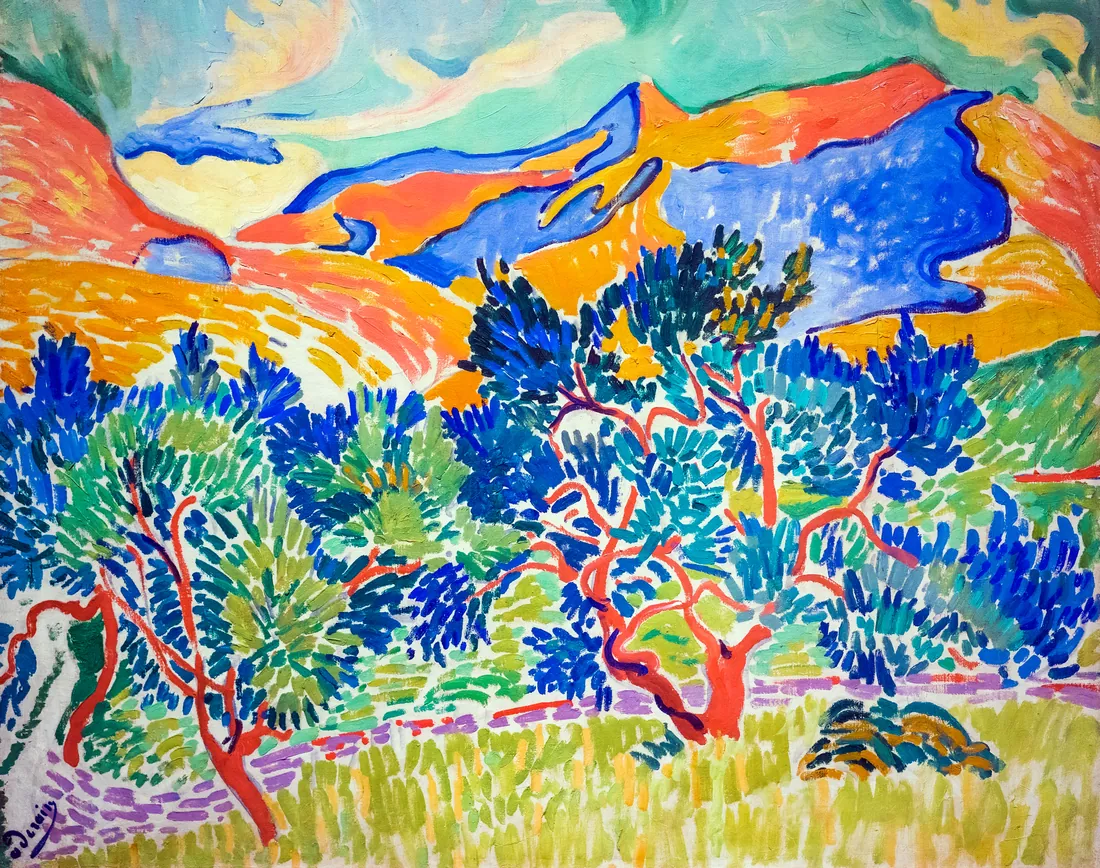 André Derain · Montagnes à Collioure, par André Derain