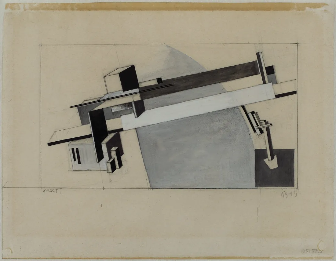 El Lissitzky · Proun Study 1A (Proun S. K.) the Bridge